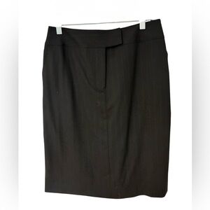 Designer Ross Mayer | Luxury Black Pinstripe Pencil Skirt – Size 8